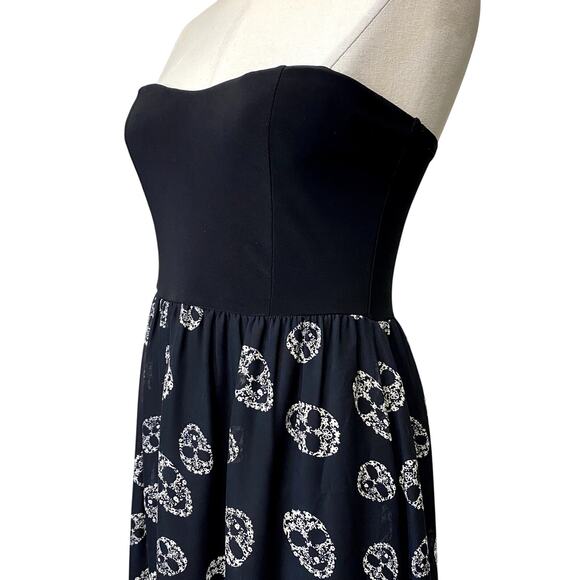 Vintage Y2k 90's 00's Sleeveless Scull Hi-Low Sheer Gothic Emo Grunge Dress - Picture 9 of 14